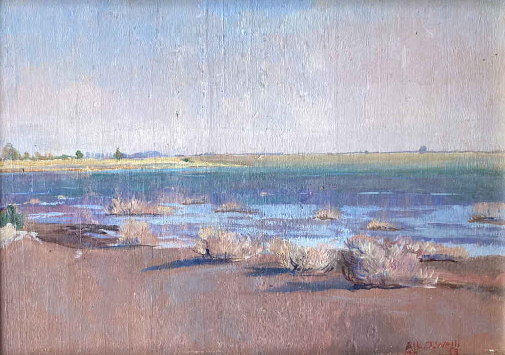 Albert Jakob WELTI (* 1894, † 1965) – On the Banks of the Vaccares (Camargue) – Oil painting