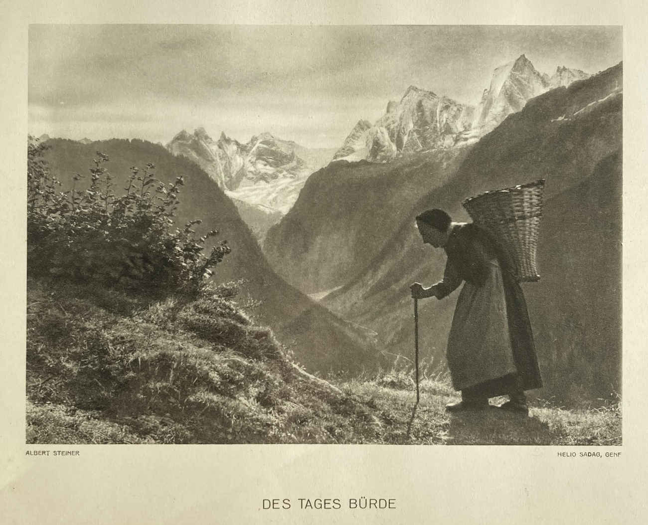 Albert STEINER (* 1877, † 1965) - Il peso del giorno - Stampa di Helio Sadag, Ginevra - immagine 3