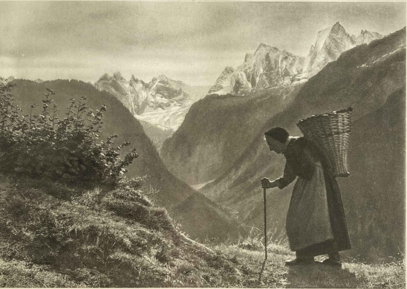 Albert STEINER (* 1877, † 1965) - Il peso del giorno - Stampa di Helio Sadag, Ginevra - immagine 2