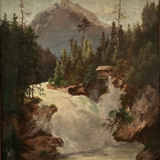 Anna BAAR-PLOMMER (* 1836, † 1890) – Torrente di montagna – Dipinto a olio