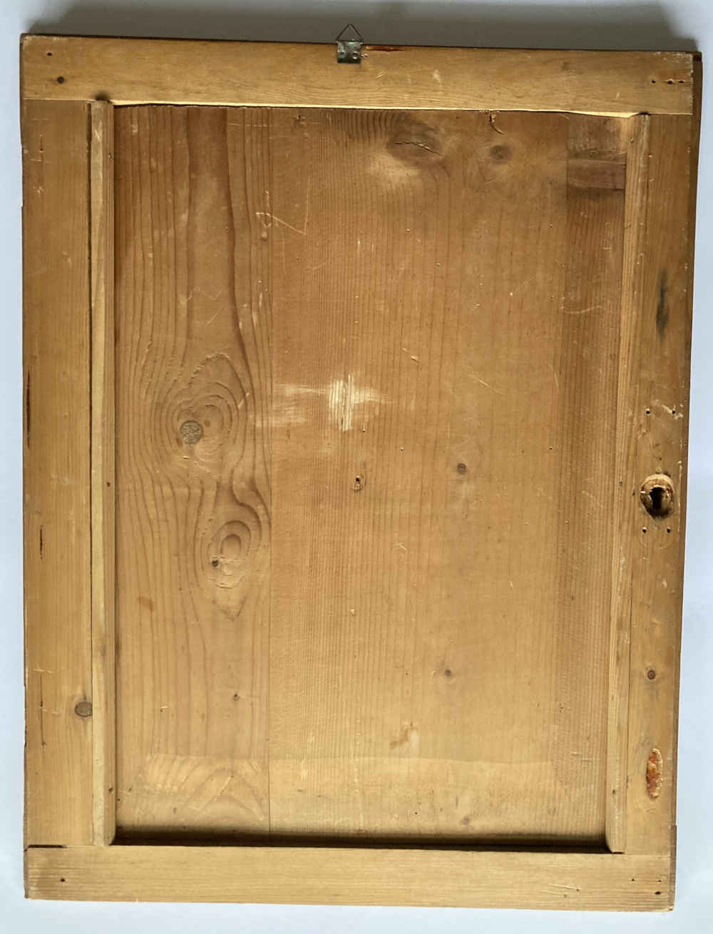 Arte naïf – Paisaje invernal con trineo tirado por caballos – Cuadro en la puerta de un armario - Imagen 6