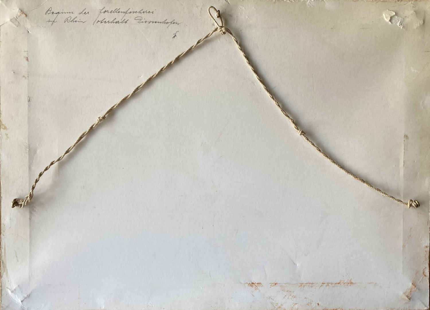 Cuadro de artista con firma desconocida - Apertura de la pesca de la trucha en el Rin por encima de Diessenhofen (pintura al óleo) - Imagen 2