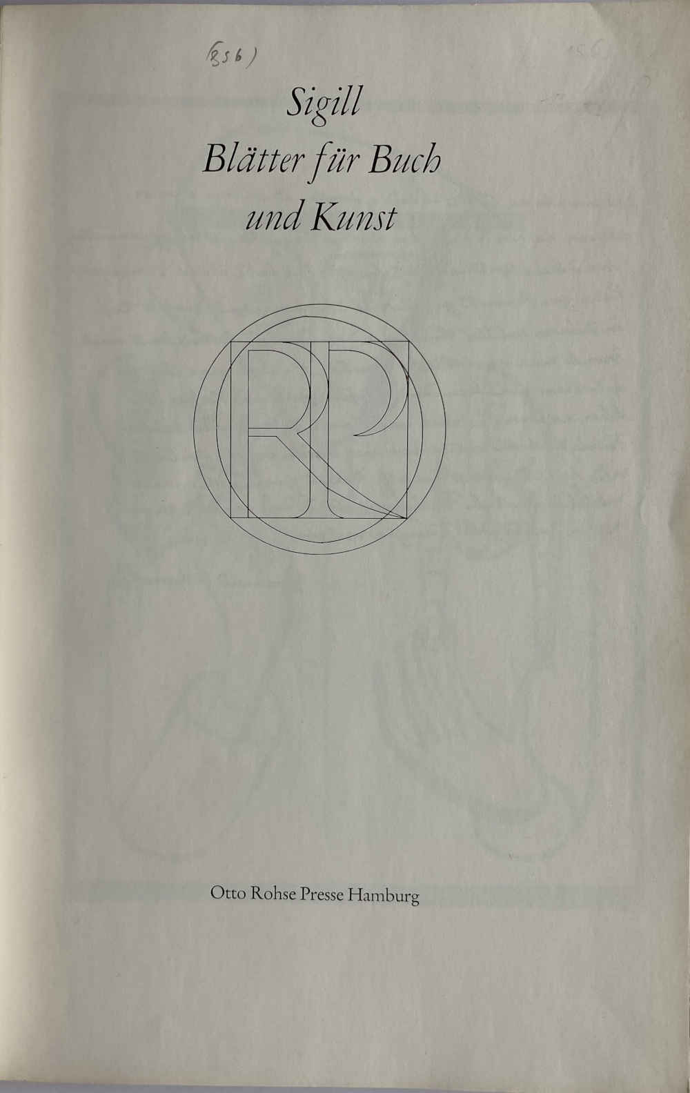 Buch: Otto Lindig "Sigill. Blätter für Buch und Kunst." - mit Holzschnitt "Raucher (Otto Lindig)" von Gerhard Marcks – Bild 5