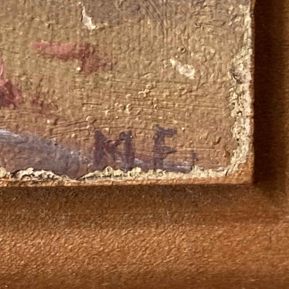 Caja de madera con veduta para sellos - Pintura veduta - Imagen 4