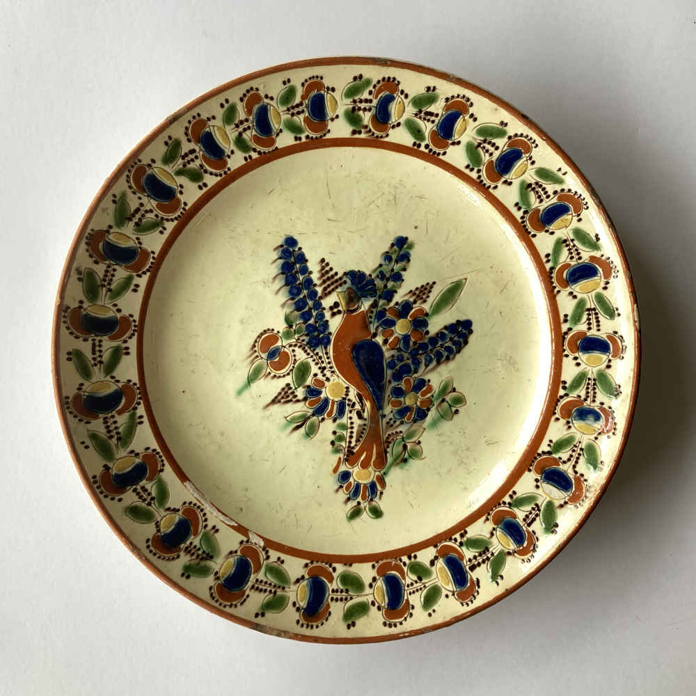 Ceramica Tipo Heimberger - Piatto con motivo di uccello