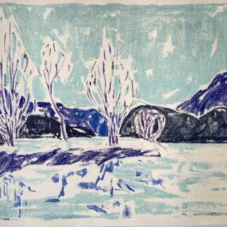 Christian ZWAHLEN (* 1904, † 1977) - Paysage d'hiver dans les tons bleus - Impression