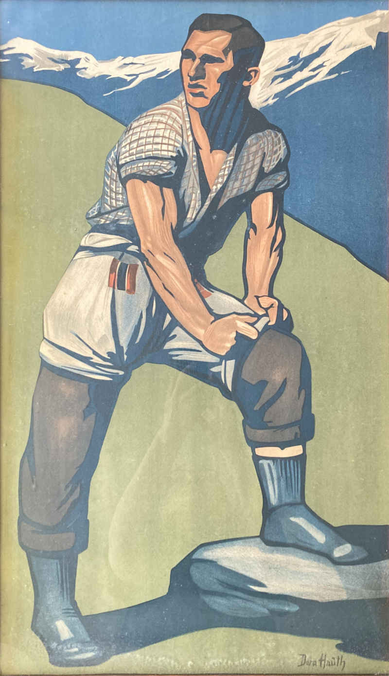 Dora HAUTH (* 1874, † 1957) - Plakat-Reproduktion von 1947 "Nordostschweiz. Schwingfest Zürich 1947" (urspr. Original-Plakat: „Eidg. Schwing- & Aelplerfest 1911")