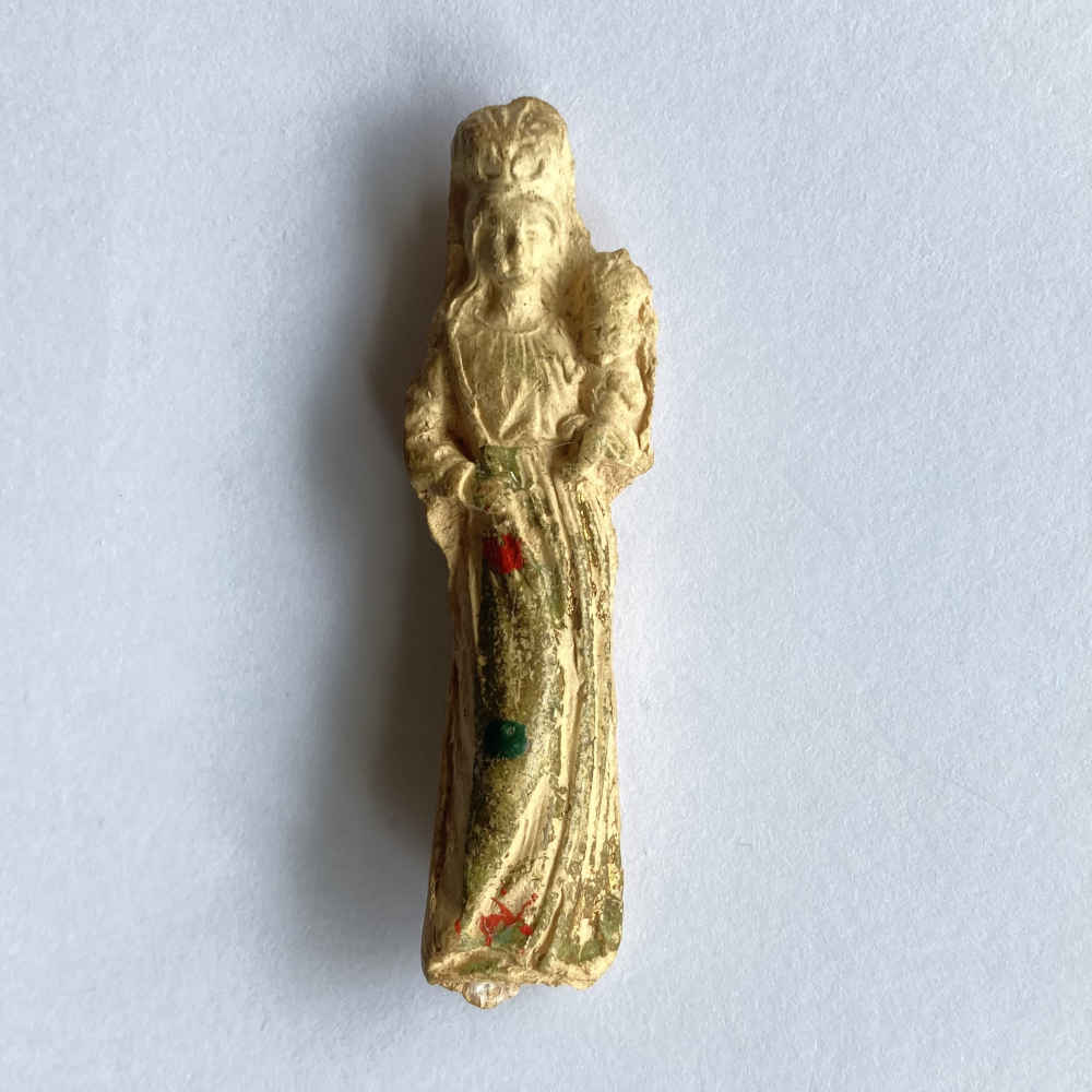 Einsiedeln Scraped Madonna with Green and Red Dots