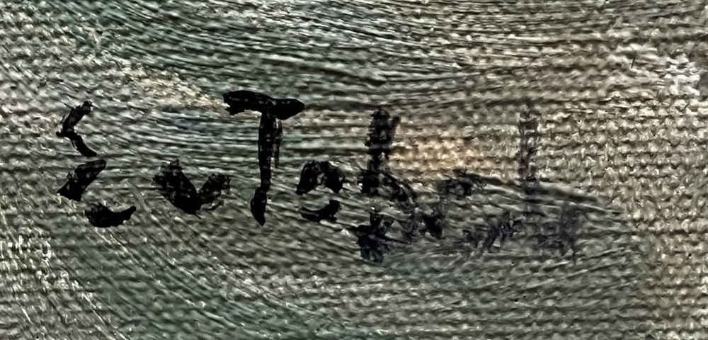 Elsa von TOBEL (* 1904, † 1992) – Paisaje fluvial – Óleo - Imagen 3