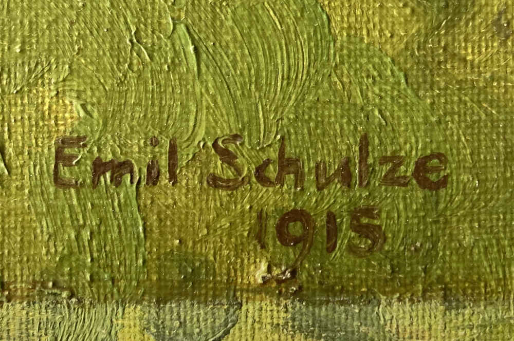 Emil SCHULZE (* 1863, † 1930) – Paesaggio fluviale – Dipinto - immagine 2