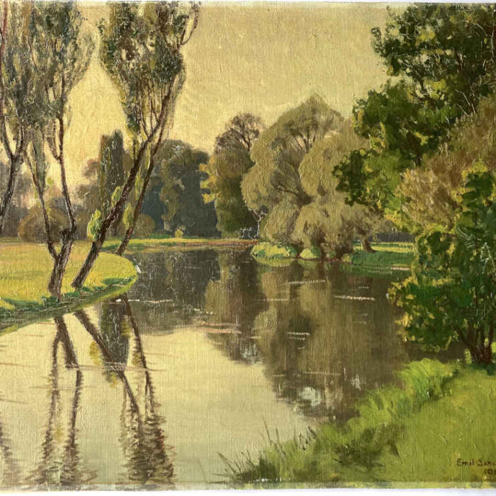 Emil SCHULZE (* 1863, † 1930) – Flusslandschaft – Gemälde