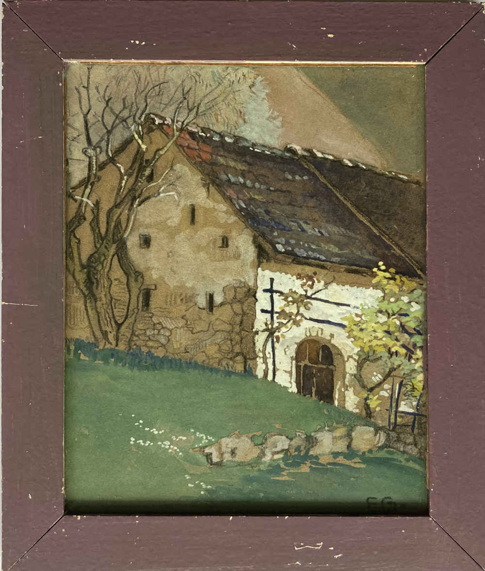 Emmy GASSMANN (* 1879, † 1973) - Vieille maison - Tableau – Image 2