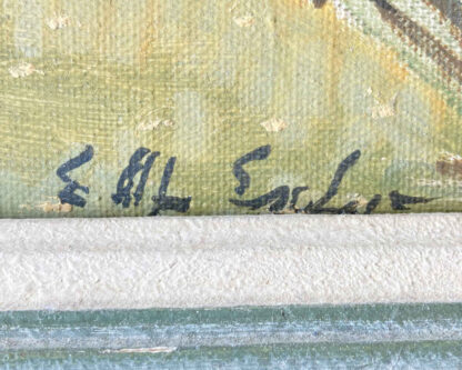 Ernst Alfred von ESCHER (* 1883, † 1963) - Kirche Wetzwil von Blümlisalp oberhalb Herrliberg - Ölgemälde – Bild 3