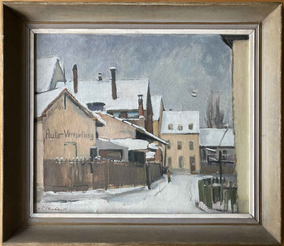 Ernst Peter MARTIN (* 1915 - † ?) - Winter View with Car Rental - Oil Painting - Image 2