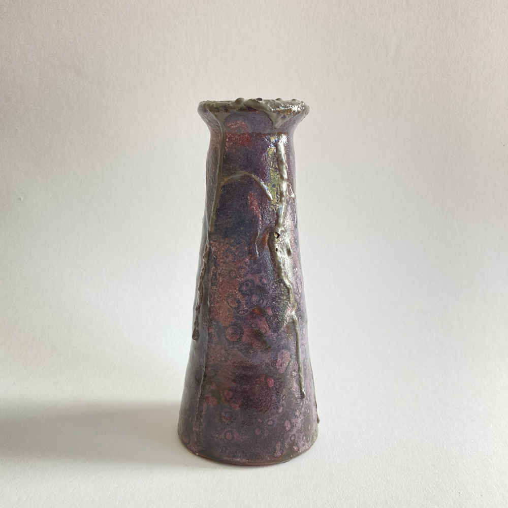 Eugène LION (* 1867, † 1945) - Jarrón morado - cerámica de taller