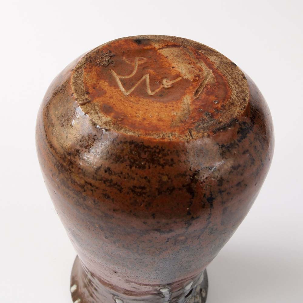 Eugène LION Tenmoku style vase studio pottery
