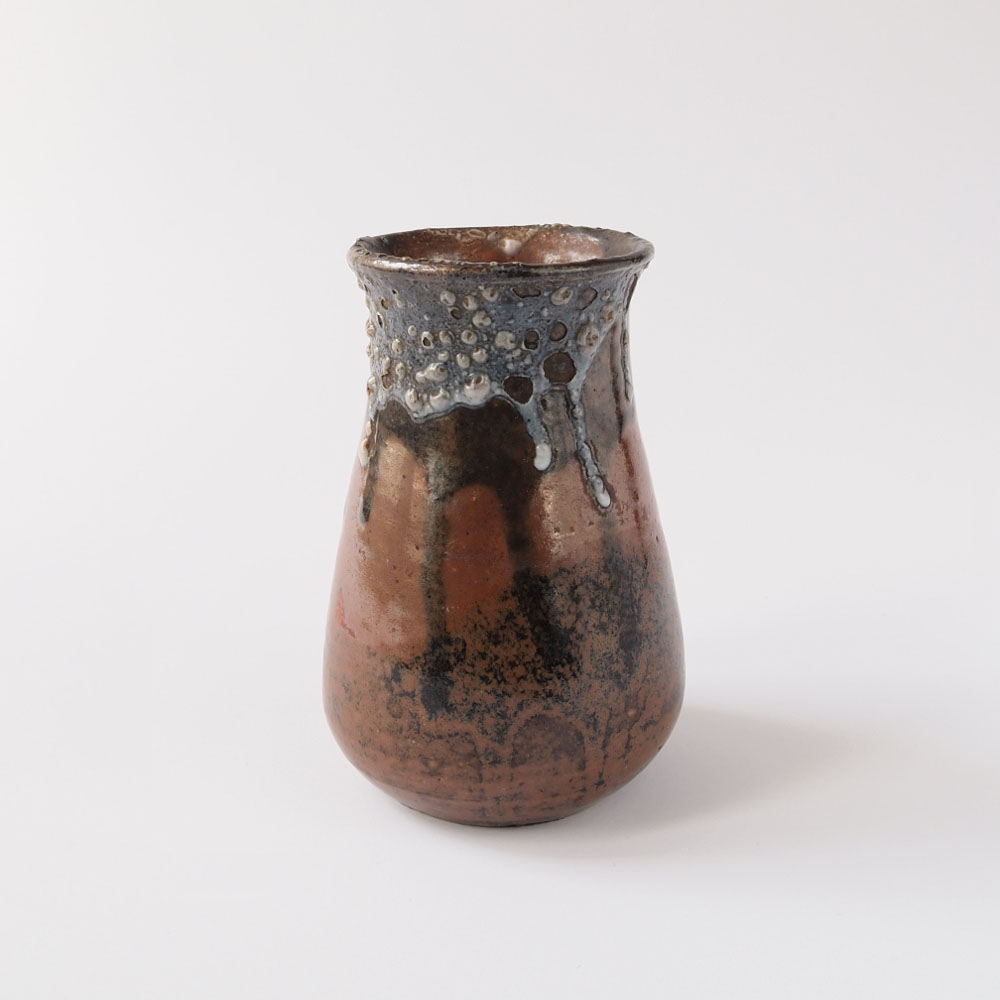 Eugène LION Tenmoku style vase studio pottery