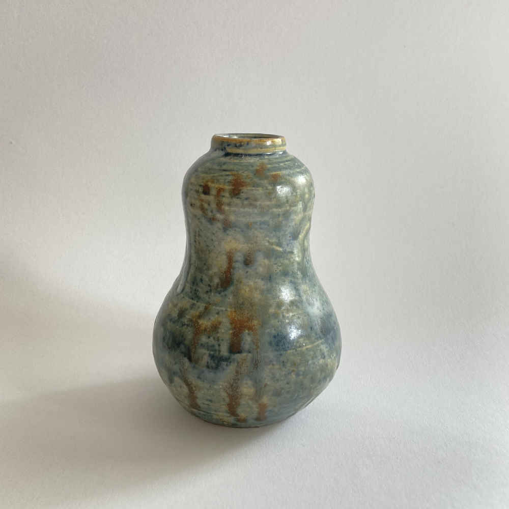 Eugène LION (* 1867, † 1945) - Vaso a forma di zucca butternut - studio ceramica