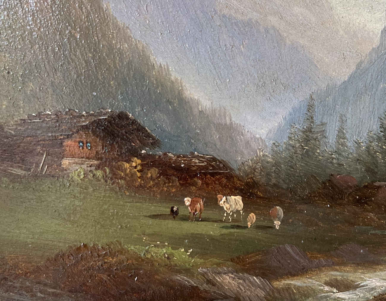 Ferdinand SOMMER (* 1822, † 1901) - Veduta del Eiger, Mönch y Jungfrau - Pintura veduta - Imagen 3