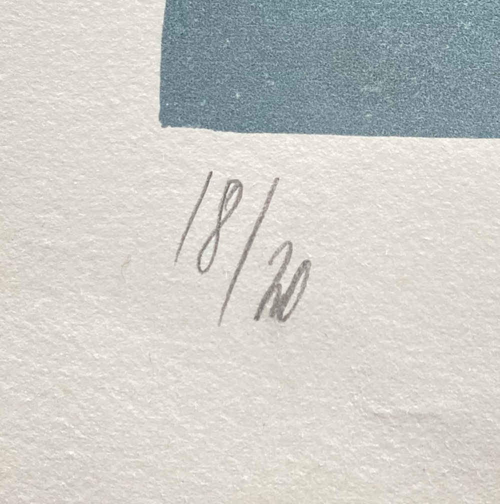 Fred TROLLER (* 1930, † 2002) - Abstraktion in Blautönen - Druck – Bild 2