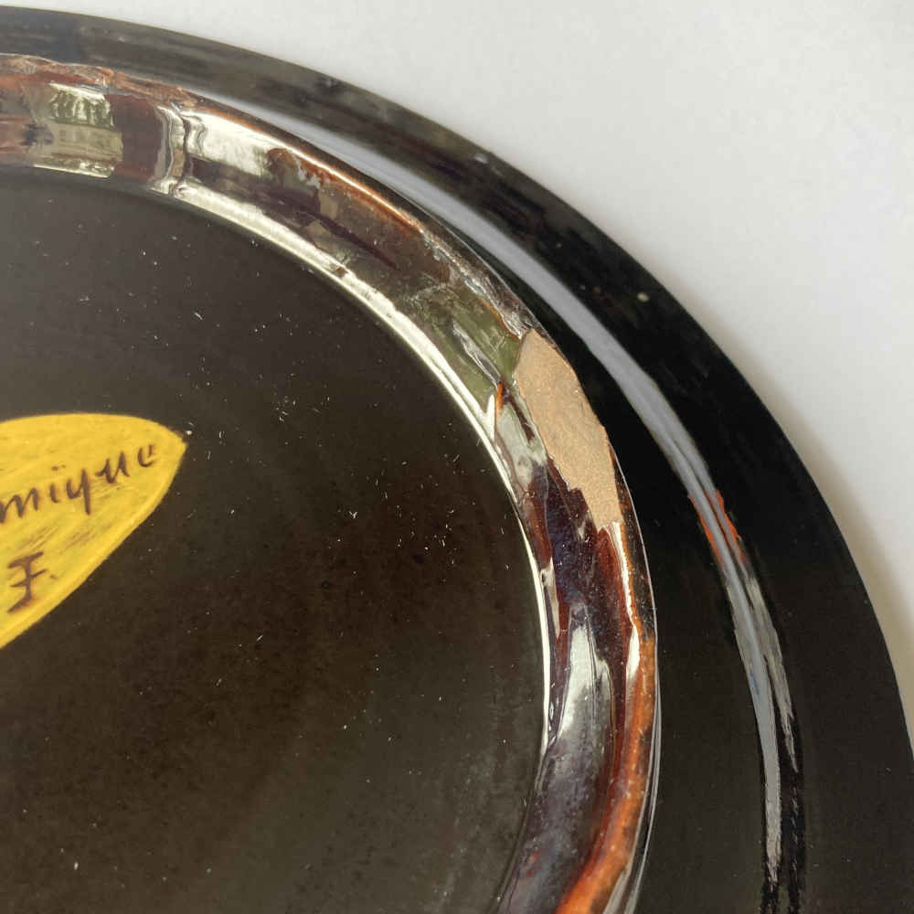 Friedrich Ernst FRANK (* 1862, † 1920) para Johann WANZENRIED - Plato con traje tradicional «Berna» en cerámica - Mayólica de Thun - Imagen 5