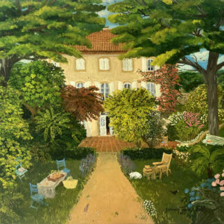 Geneviève TERVER-NOËL (* 1934) – Dans les collines du midi – Huile sur toile