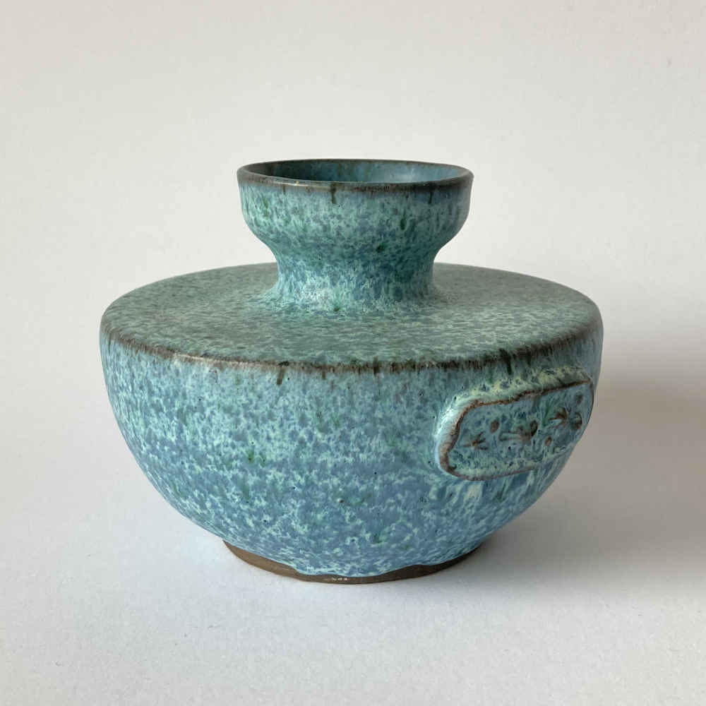 Gerda KÖRTING (* 1911, † 2000) - Vase bleu avec emblème - Poterie d'atelier – Image 2