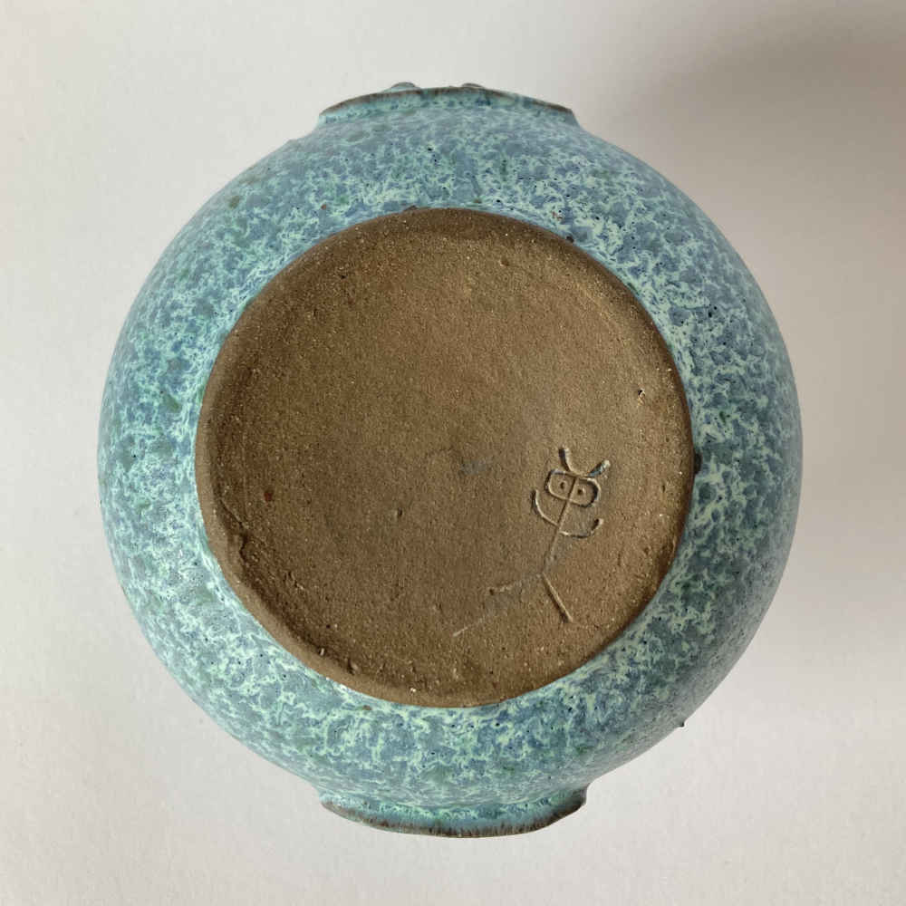 Gerda KÖRTING (* 1911, † 2000) - Vase bleu avec emblème - Poterie d'atelier – Image 7