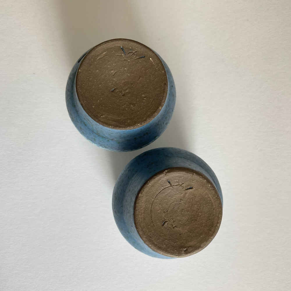 Gerda KÖRTING (* 1911, † 2000) - Cinq gobelets en céramique - poterie d'atelier – Image 9