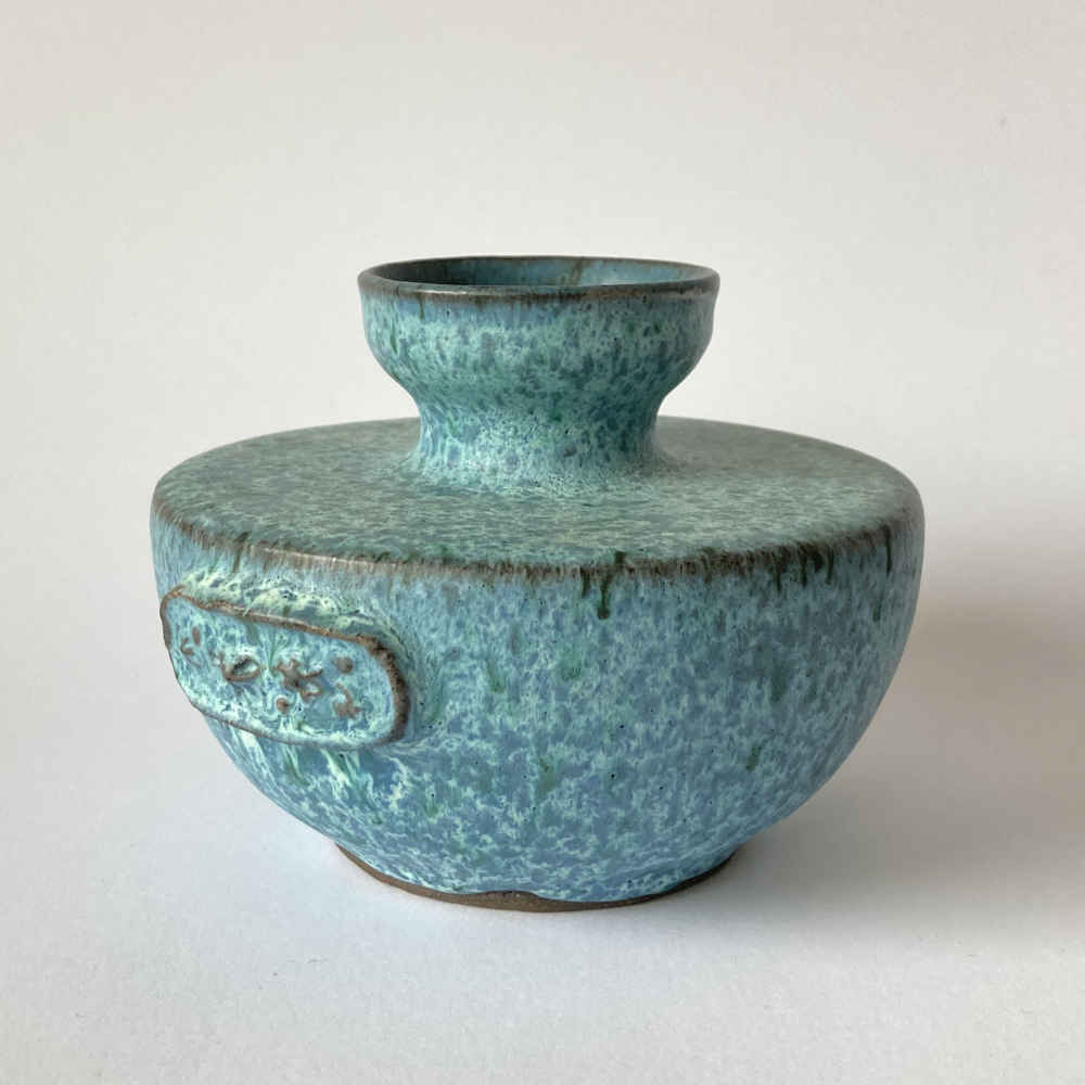 Gerda KÖRTING (* 1911, † 2000) - Blue Vase with Emblem - Studio Pottery - Image 4