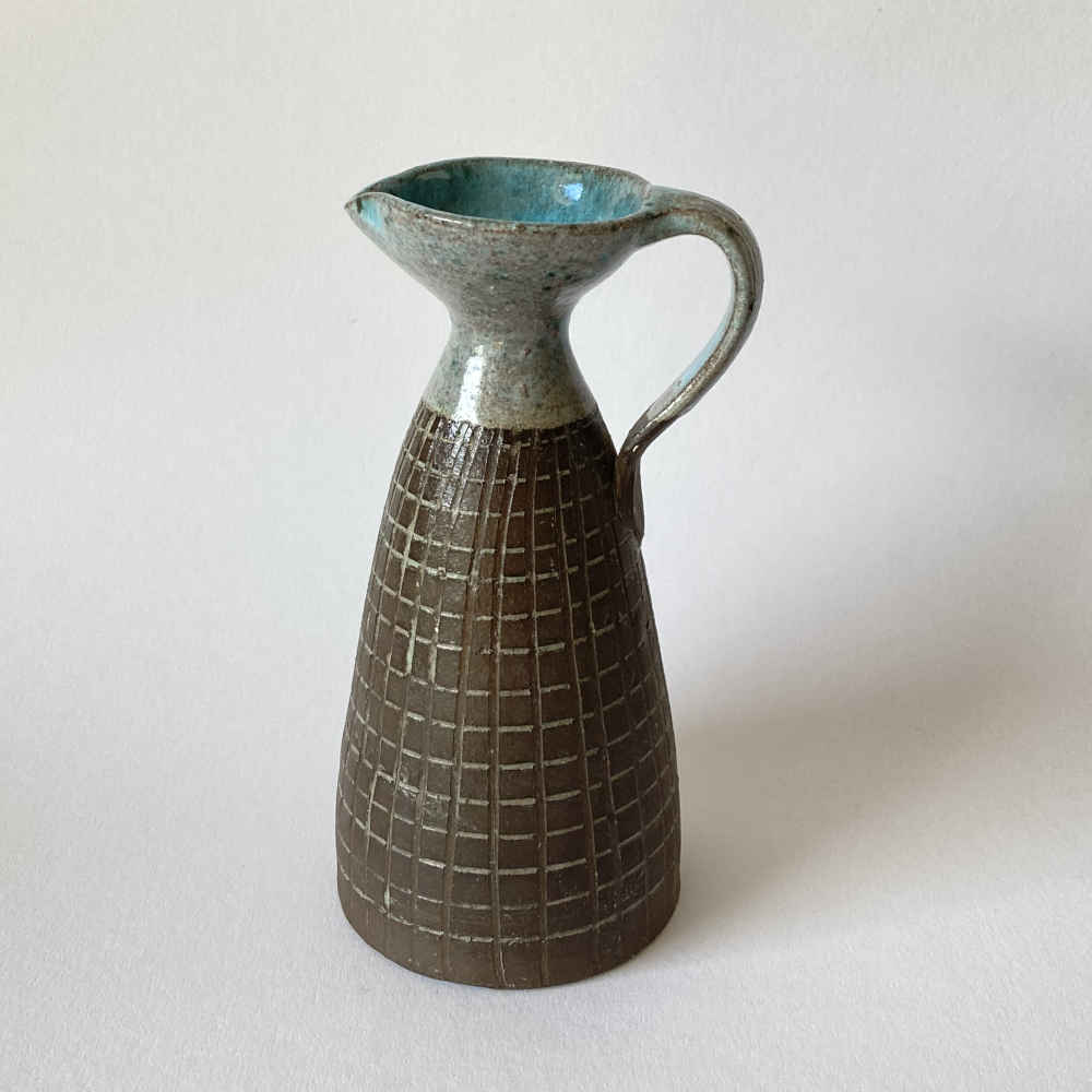 Gerda KÖRTING (* 1911, † 2000) - Jug with turquoise - GDR pottery - Image 2
