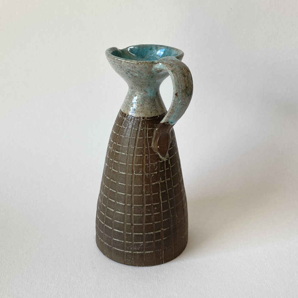 Gerda KÖRTING (* 1911, † 2000) - Jug with turquoise - GDR pottery - Image 3