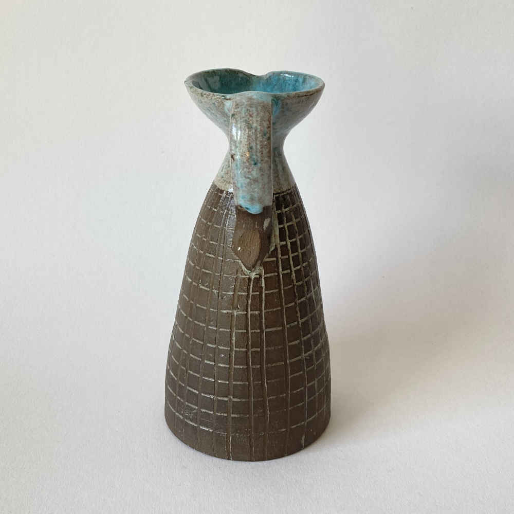 Gerda KÖRTING (* 1911, † 2000) - Jug with turquoise - GDR pottery - Image 4