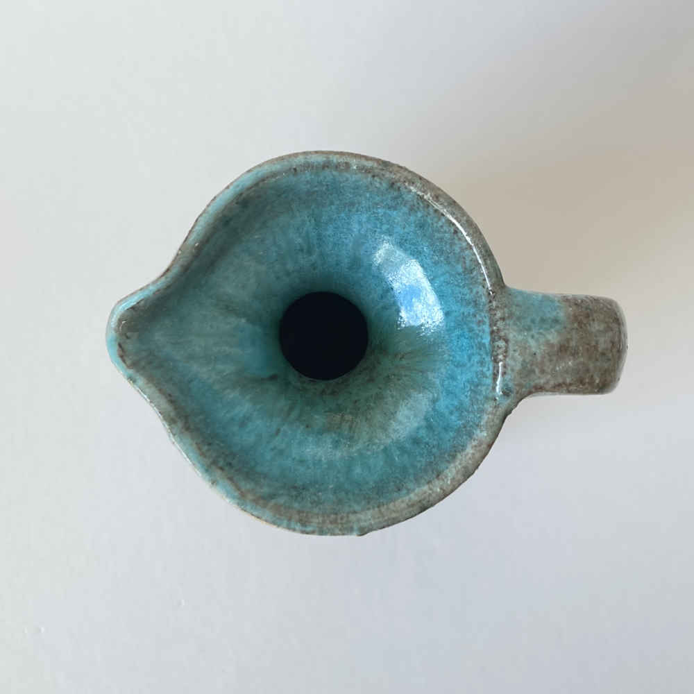 Gerda KÖRTING (* 1911, † 2000) - Jug with turquoise - GDR pottery - Image 7