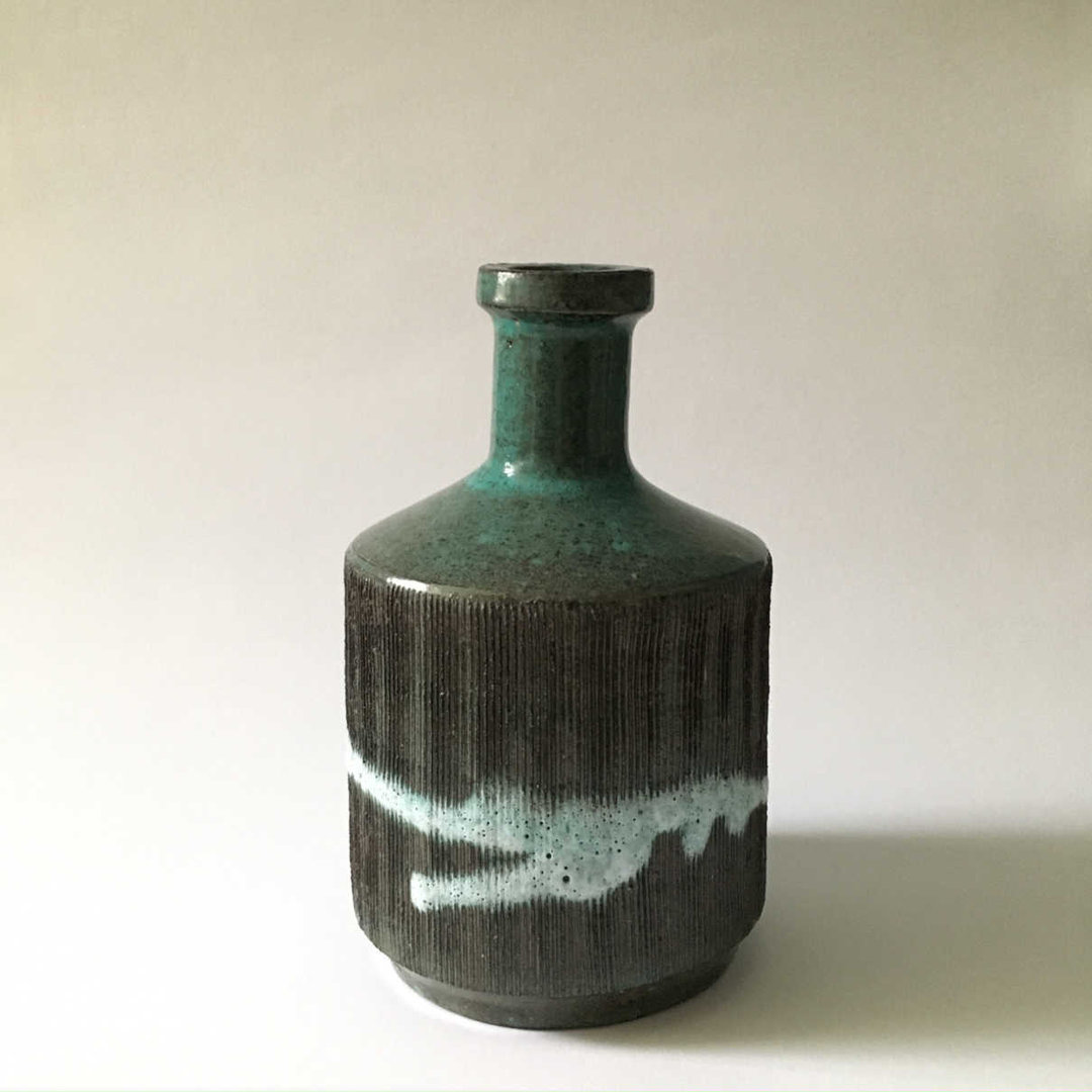 Gerhard DÖLZ (* 1926, † 2007) - Green Vase with Structure - Studio Pottery