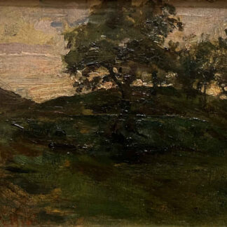 Gian Maria RASTELLINI (* 1869, † 1927) – Paysage au crépuscule – Peinture à l'huile
