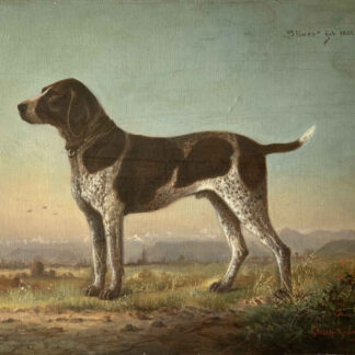 Gottfried STÄHLY-RYCHEN (* 1840, † 1920) - English Pointer in Landscape - Dog Portrait Oil Painting