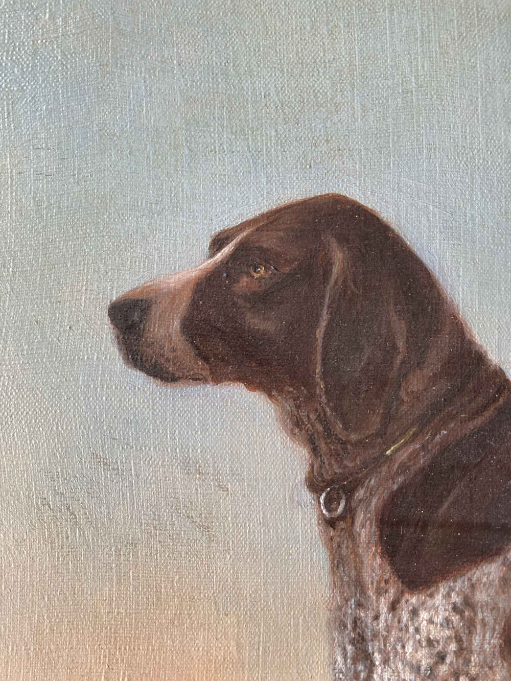 Gottfried STÄHLY-RYCHEN (* 1840, † 1920) - English Pointer in Landschaft - Hundeportrait-Ölgemälde – Bild 2