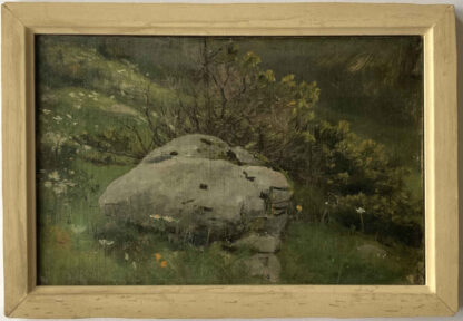 Hans BACHMANN (* 1852, † 1917) – Mountain Landscape with Bush and Stone – Oil on canvas - Image 2