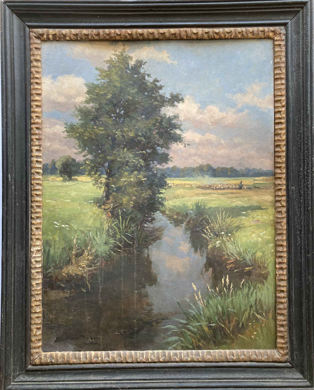 Hans TREIBER (* 1869, † 1968) - Quadro a olio con ruscello - Quadro Art Nouveau - immagine 2