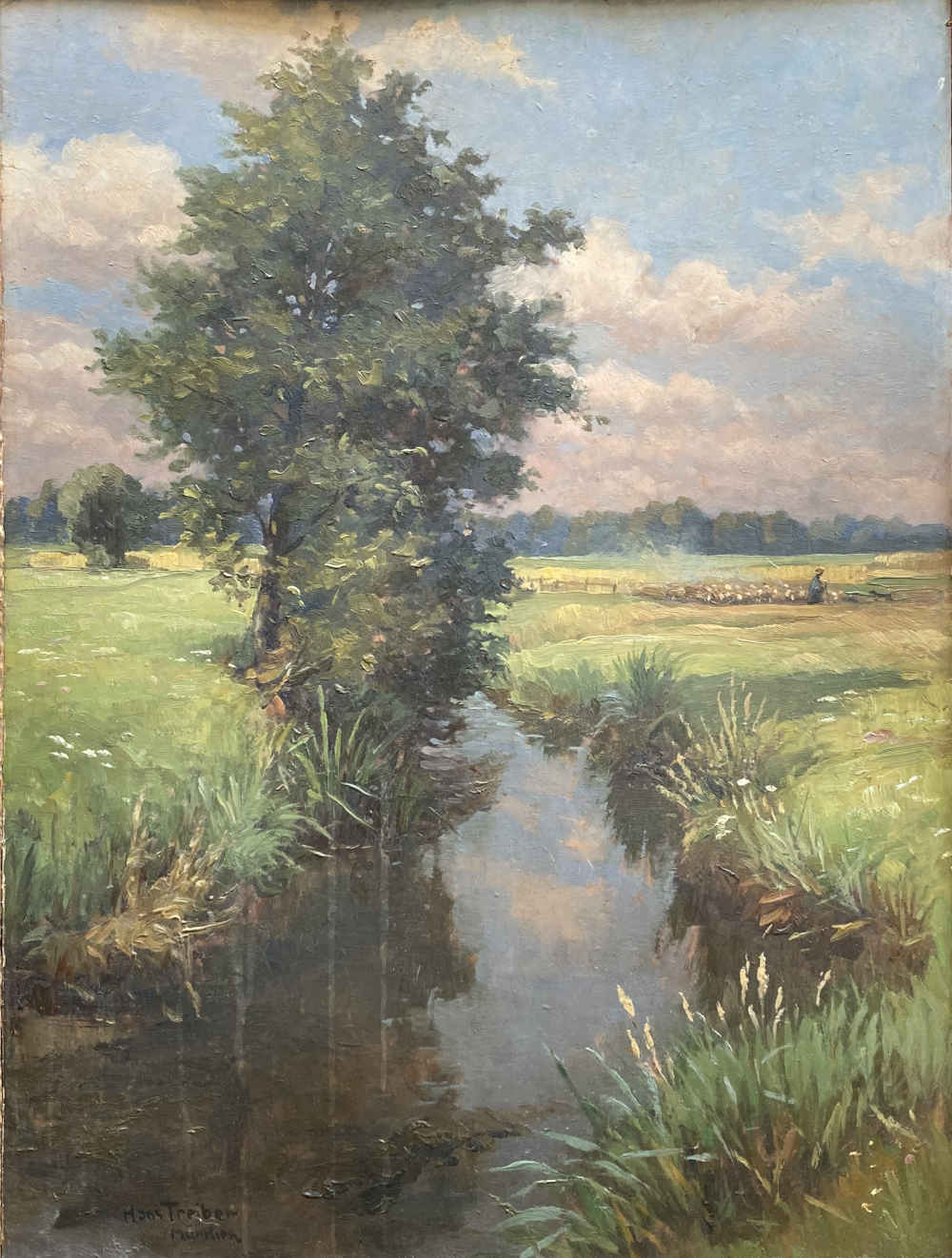 Hans TREIBER (* 1869, † 1968) - Quadro a olio con ruscello - Quadro Art Nouveau