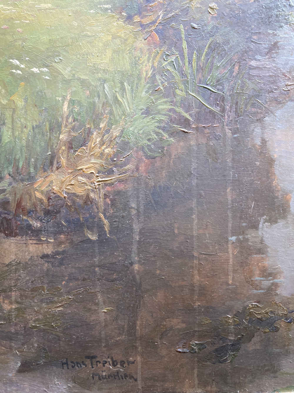 Hans TREIBER (* 1869, † 1968) - Pintura al óleo con un arroyo - Pintura modernista - Imagen 4