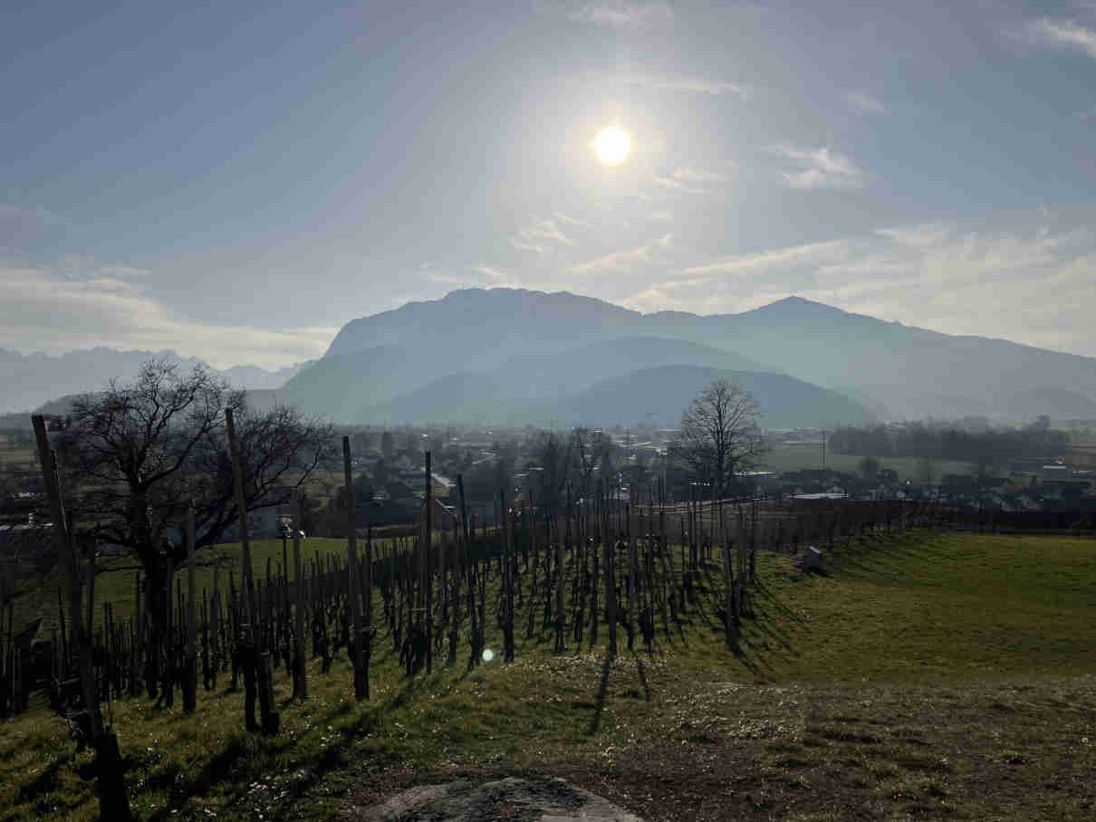 Vista dell'Hoher Kasten da Montlinger Bergli.