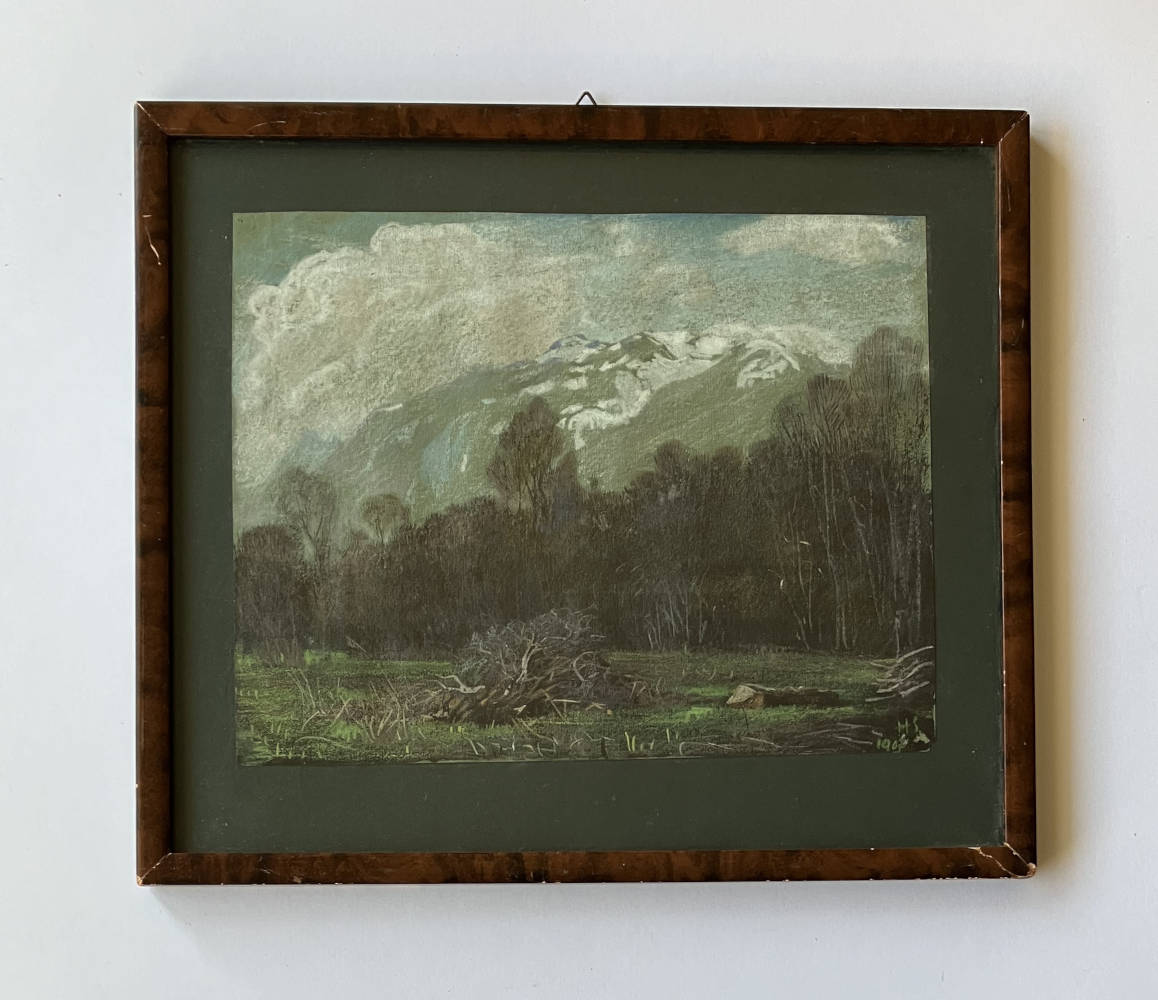 Hedwig SCHERRER (* 1878, † 1940) - Hoher Kasten (Mountain) - Oil Crayon Drawing - Image 2