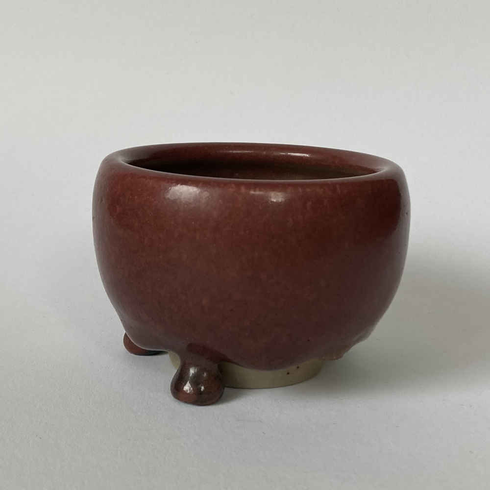 Heidi KIPPENBERG (* 1941) - Bol avec gouttes en rouge sang de boeuf  - poterie d'atelier – Image 3