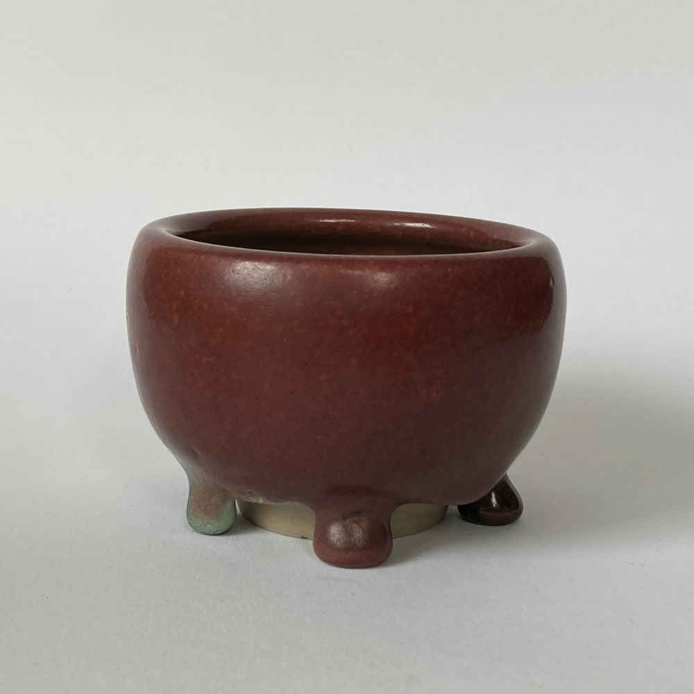 Heidi KIPPENBERG (* 1941) – Bowl with Drops in Oxblood Red - Studio Pottery - Image 2
