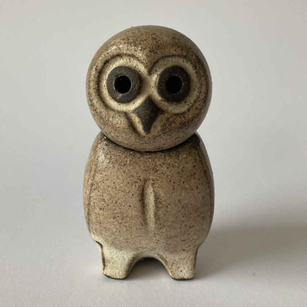 Heiner Hans KÖRTING (* 1911, † 1991) – Búho de cabeza giratoria (original taller de Heiner Körting) – Cerámica de taller