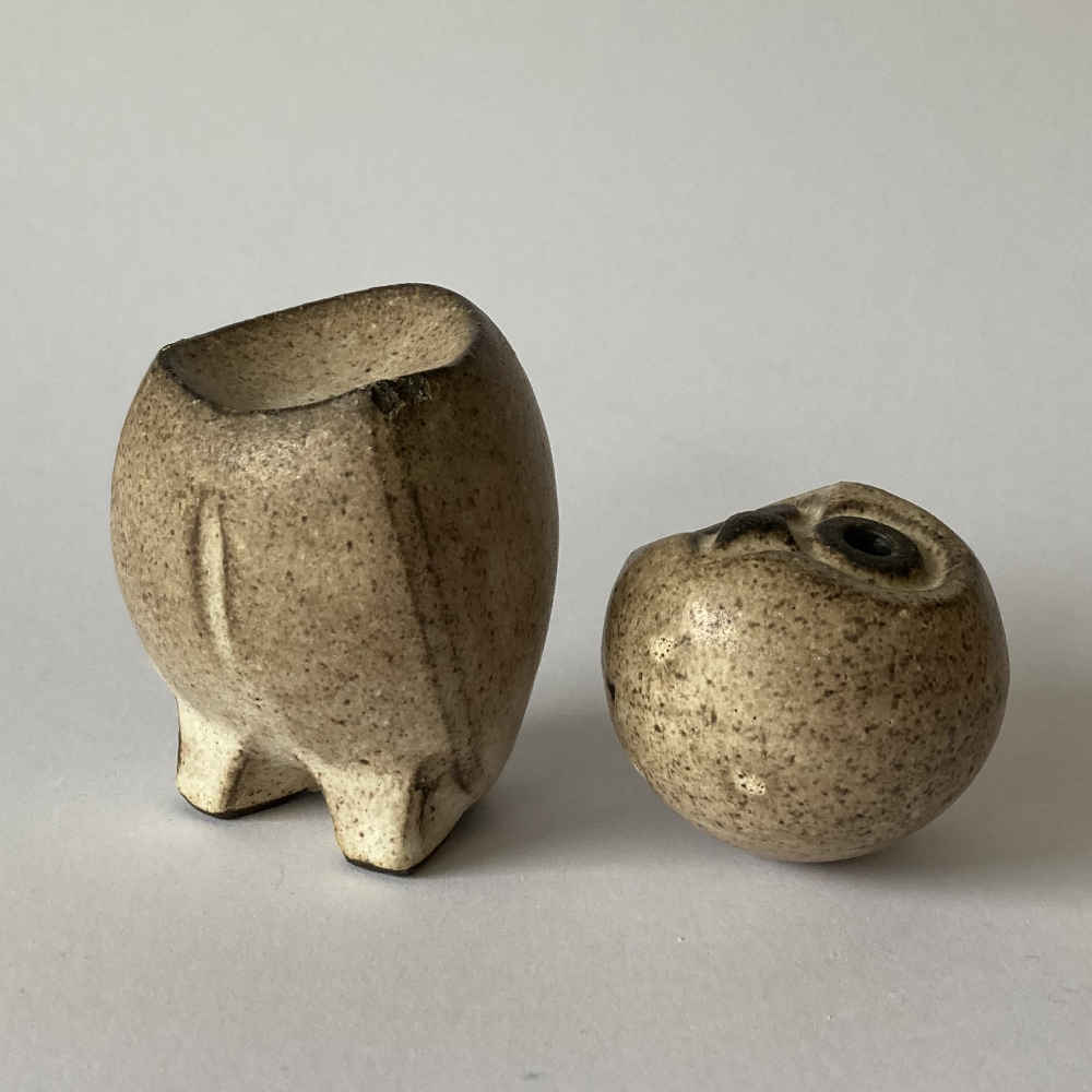 Heiner Hans KÖRTING (* 1911, † 1991) – Búho de cabeza giratoria (original taller de Heiner Körting) – Cerámica de taller - Imagen 8
