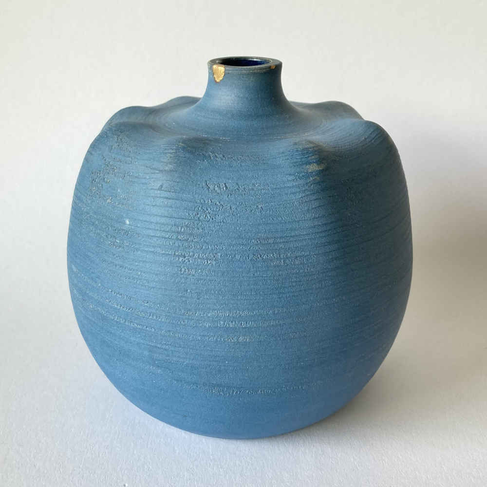 Heiner Hans KÖRTING (* 1911, † 1991) - Jarrón de cerámica azul - cerámica de taller