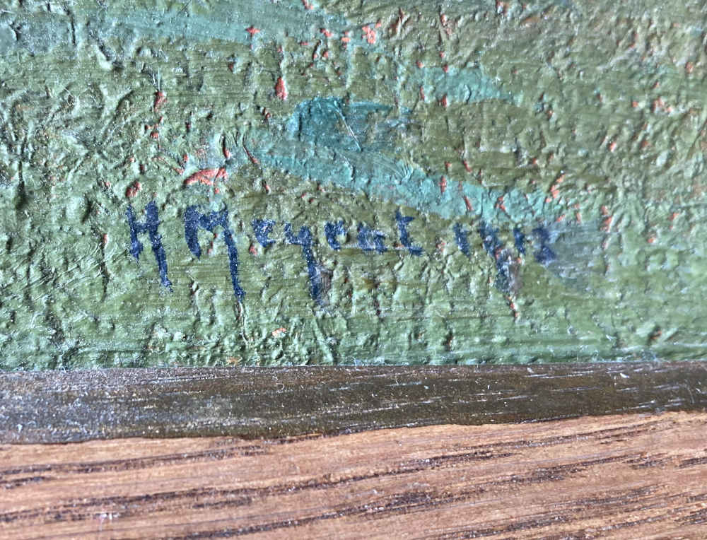 Henriette MEYRAT (* 1874, † 1954) - Hügellandschaft in Abenddämmerung - Öl auf Leinwand – Bild 3